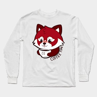 Coffee Time - Red Panda Long Sleeve T-Shirt